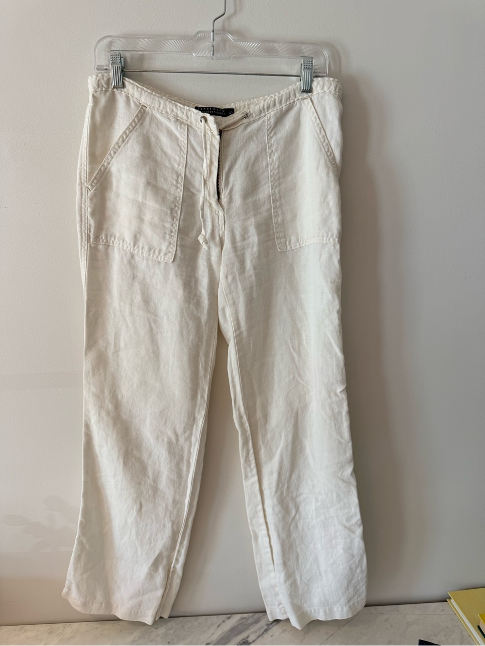 Sanctuary for Anthropologie Lightweight Cream Drawstring Linen Pants Size Small